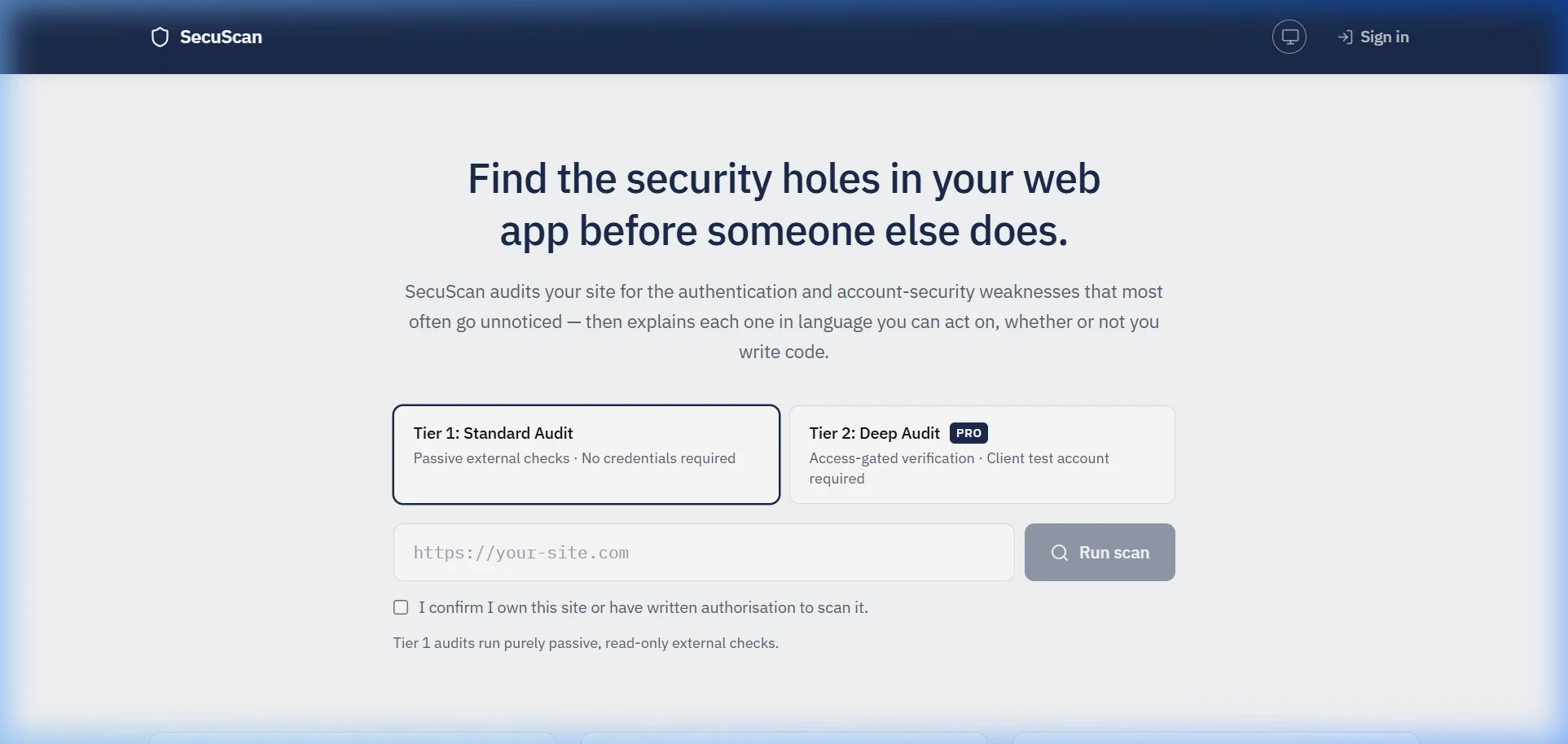 SecuScan — Web Vulnerability Scanner — 01. Instant Scan Input & Target Validation